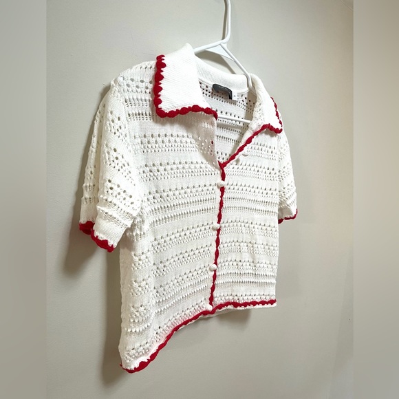 Mint Velvet White Contrast Trim 100% Cotton White Polo Top size Medium - Picture 6 of 10